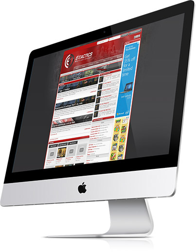 ETactics.de, geöffnet auf einem iMac
